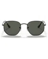 Ray Ban Unisex Polarized Sunglasses, Rb3548n Hexagonal Washed Evolve In Black,green Polar