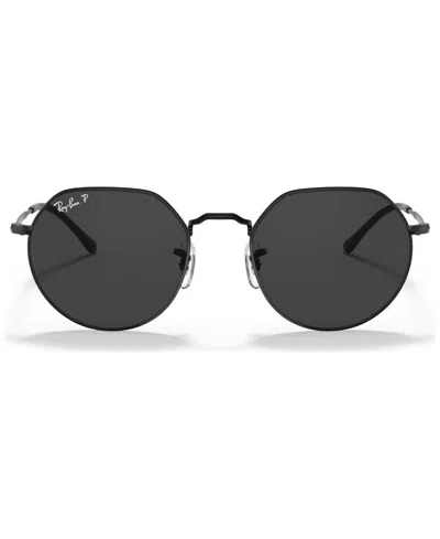 Ray Ban Unisex Polarized Sunglasses, Rb3565 Jack In Black,polar Black