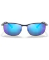 Ray Ban Ray-ban Sunglasses In Blue On Gunmetal,polar Grey Mirror Blue