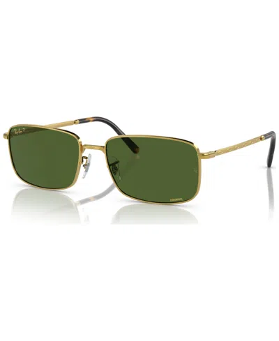 Ray Ban Unisex Polarized Sunglasses, Rb3717 In Gold-tone