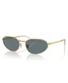Ray Ban Unisex Polarized Sunglasses, Rb3734 In Gold,blue