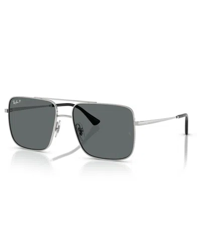 Ray Ban Unisex Polarized Sunglasses, Rb3758 In Silver