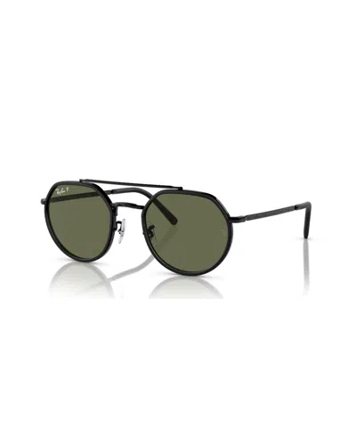 Ray Ban Logo-print Round-frame Sunglasses In Gold