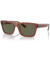 Ray Ban Warren Bio-based Sunglasses Transparent Brown Frame Green Lenses Polarized 57-20 In Transparent Brown