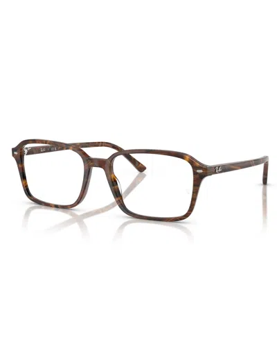 Ray Ban Unisex Raimond Optics Eyeglasses, Rb5431 In Transparent Fantasy Brown,yellow