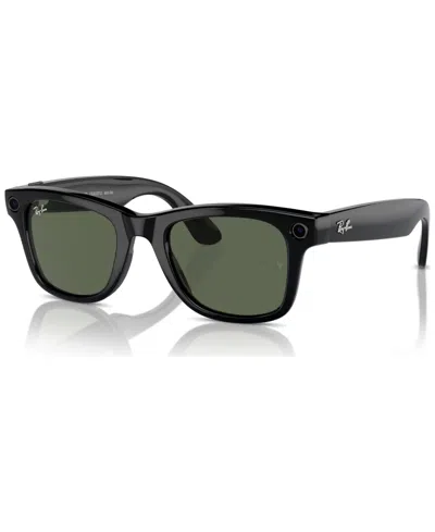 Ray Ban Meta Wayfarer Unisex Ai Sunglasses, Rw4006 In Black