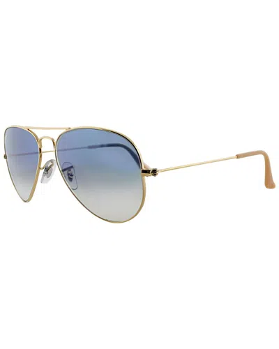 Ray Ban Unisex Sunglasses, Rb3025 Aviator Gradient In Silver,blue Gradient