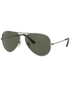 Ray Ban Unisex Sunglasses, Aviator Large Metal Rb3025 In Green
