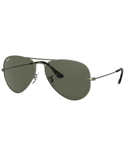 Ray Ban Unisex Sunglasses, Aviator Large Metal Rb3025 In Sand Trasparent Grey,green