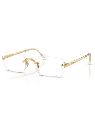 Ray Ban Unisex Rectangle Eyeglasses, Rb3928v In Gold