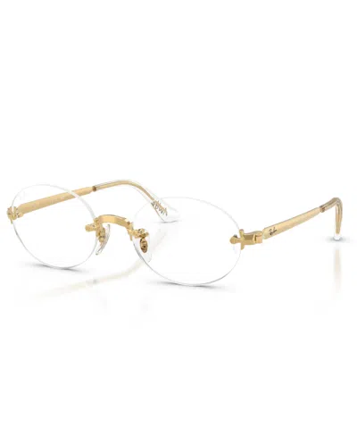 Ray Ban Unisex Rectangle Eyeglasses, Rb3929v In Gold