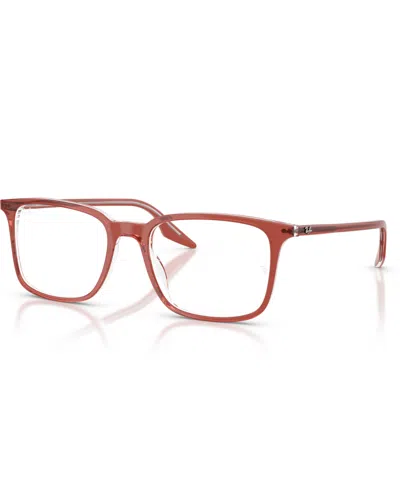 Ray Ban Unisex Rectangle Eyeglasses, Rb5421 In Brown