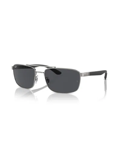 Ray Ban Unisex Rectangle Sunglasses, Rb3737 In Gray