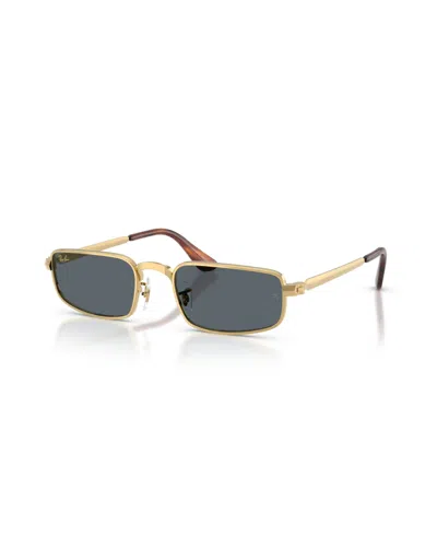 Ray Ban Unisex Rectangle Sunglasses, Rb3927 In Gold