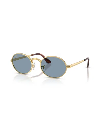 Ray Ban Unisex Rectangle Sunglasses, Rb3931 In Gold