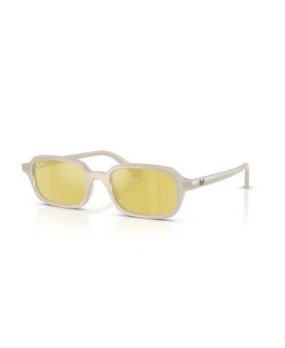 Ray Ban Unisex Rectangle Sunglasses, Zuri Bio-based Rb4455 In Yellow