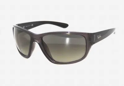 Ray Ban Unisex Rectangular Sport Wrap Sunglasses In Transparent Grey In Black