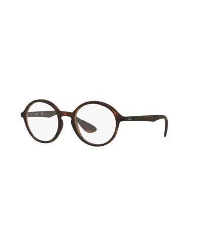 Ray Ban Unisex Round Eyeglasses, Rb7075 In Metallic