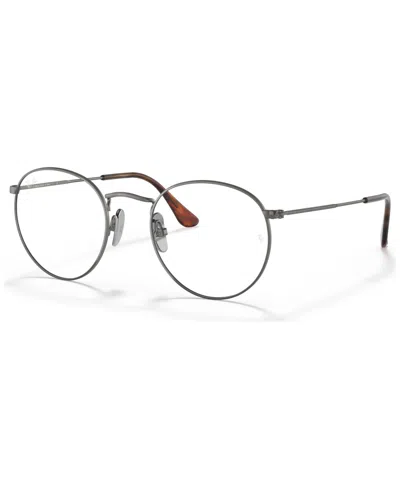 Ray Ban Unisex Round Titanium Optics Eyeglasses, Rb8247v In Antique Gold