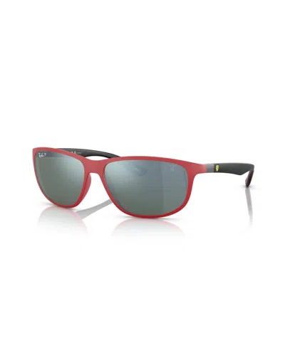 Ray Ban Unisex Scuderia Ferrari Collection Polarized Sunglasses, Rb4394m In Red