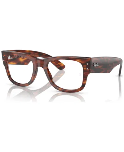 Ray Ban Unisex Square Eyeglasses, Rb0840v 51 In Striped Havana
