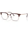 Ray Ban Unisex Square Eyeglasses, Rx721651-o In Bordeaux On Rose Gold-tone