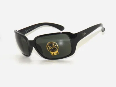 Ray Ban Unisex Square Regular High Bridge Fit Sunglasses In Polished Black