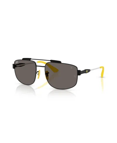 Ray Ban Womens Black Rb3789m Square-frame Metal Sunglasses In Brown