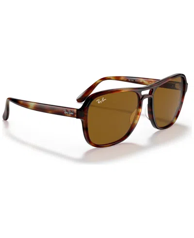 Ray Ban Unisex State Side Sunglasses, Rb4356 In Striped Havana