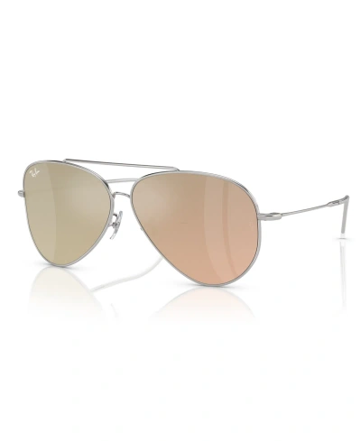 Ray Ban Unisex Sunglasses, Aviator Reverse Rbr0101s In Silver