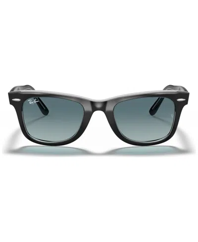 Ray Ban Unisex Sunglasses, Rb2140 Original Wayfarer Gradient In Black On Trasparent,gradient Blue
