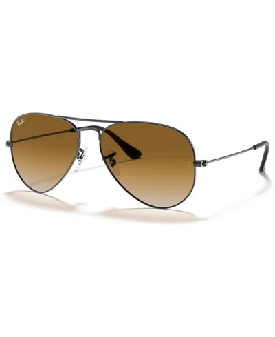 Ray Ban Unisex Sunglasses, Rb3025 Aviator Gradient In Gunmetal,brown