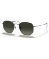 Ray Ban Unisex Sunglasses, Rb3548n Hexagonal Flat Lenses In Gunmetal,grey Gradient Dark Grey