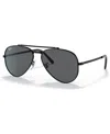 Ray Ban New Aviator Sunglasses Black Frame Grey Lenses 55-14 In Black