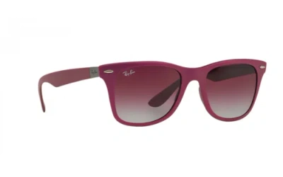 Pre-owned Ray Ban Ray-ban Unisex Sunglasses Rb4195 60874q Violet Square Violet Gradient 52-20-150