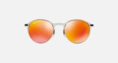 Pre-owned Ray Ban Ray-ban Unisex Sunglasses Rb4224 650/6q Gray Round Orange Mirror 49-20-140mm