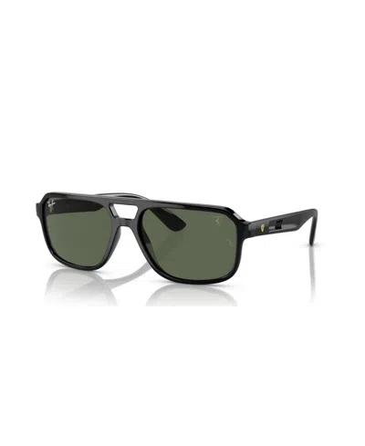 Ray Ban Rb4414m Scuderia Ferrari Collection Sunglasses Black Frame Green Lenses 58-17
