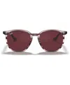 Ray Ban Unisex Sunglasses In Striped Bordeaux Havana,dark Violet