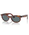Ray Ban Womens Brown Rb2242 Wayfarer Oval-frame Acetate Sunglasses In Striped Havana