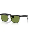 Ray Ban Wayfarer Deluxe Sunglasses Matte Black Frame Green Lenses 56-18 In Matte Black