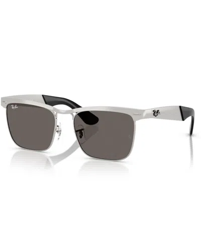 Ray Ban Unisex Wayfarer Deluxe Sunglasses, Rb3875 In Sandblasted Silver