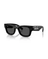 Ray Ban Unisex Wayfarer Puffer Crystal Sunglasses, Rb4940b In Black