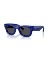Ray Ban Unisex Wayfarer Puffer Square Sunglasses, Rb4940 In Blue
