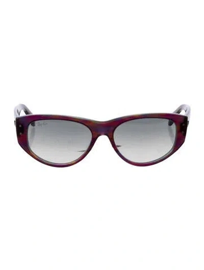 Pre-owned Ray Ban Vagabond Round Sunglasses In Purple