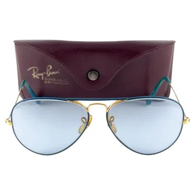 Pre-owned Ray Ban Vintage  Aviator Flying 58 Colors Blue Changeable Lenses B&l Sunglasses