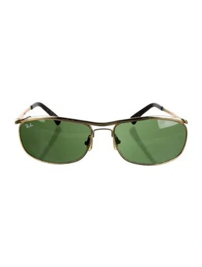 Pre-owned Ray Ban Vintage Square Sunglasses In Gold
