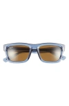 Ray Ban Warren 54mm Rectangular Sunglasses In Blue/ Brown