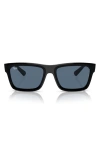 Ray Ban Warren 57mm Rectangular Sunglasses In Black Blue