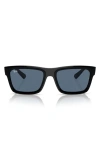Ray Ban Warren 57mm Rectangular Sunglasses In Black Blue