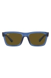 Ray Ban Warren 57mm Rectangular Sunglasses In Dark Brown
